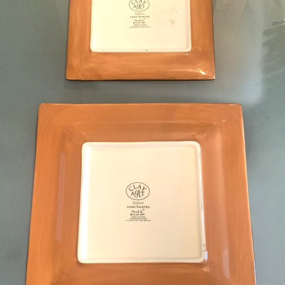 2 Hand painted Leopard Print Serving Plates, 11" and 8" - Picture 5 of 6